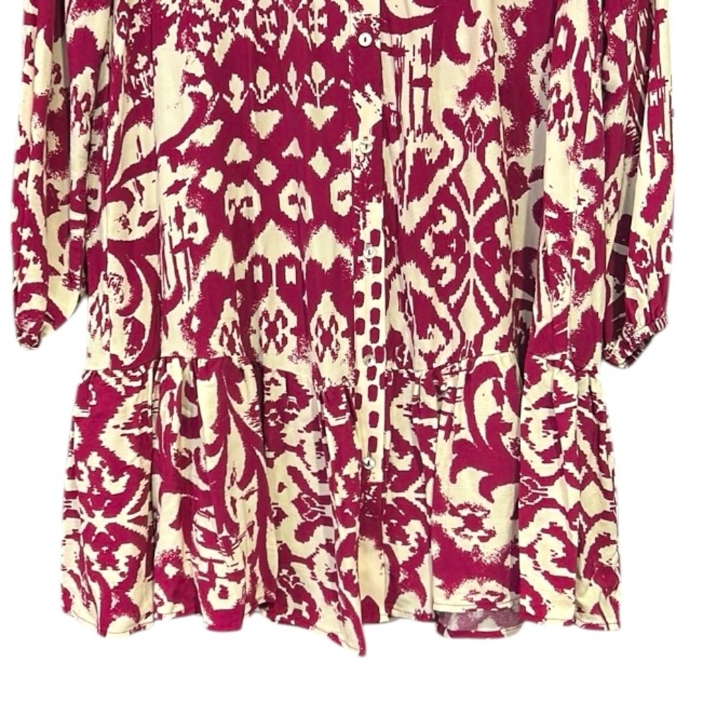 Zara Printed V-Neck Long Sleeve Ruffle Dress Women’s Size Small - Picture 7 of 9